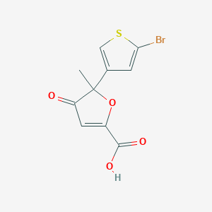 molecular formula C10H7BrO4S B10774532 (+)-5-(5-Bromothiophen-3-yl)-5-methyl-4-oxo-4,5-dihydro-furan-2-carboxylic acid 