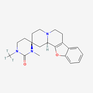 molecular formula C20H25N3O2 B10774547 (2R,12bR)-3'-methyl-1'-(tritritiomethyl)spiro[1,3,4,6,7,12b-hexahydro-[1]benzofuro[2,3-a]quinolizine-2,4'-1,3-diazinane]-2'-one 