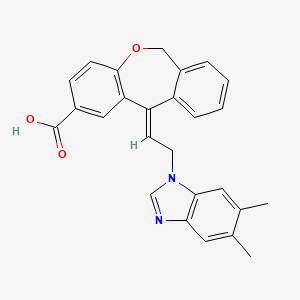 molecular formula C26H22N2O3 B10774605 (11E)-11-[2-(5,6-dimethylbenzimidazol-1-yl)ethylidene]-6H-benzo[c][1]benzoxepine-2-carboxylic acid CAS No. 127166-39-6