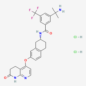 molecular formula C29H31Cl2F3N4O3 B10774808 3-(2-aminopropan-2-yl)-N-[(2R)-7-[(7-oxo-6,8-dihydro-5H-1,8-naphthyridin-4-yl)oxy]-1,2,3,4-tetrahydronaphthalen-2-yl]-5-(trifluoromethyl)benzamide;dihydrochloride 