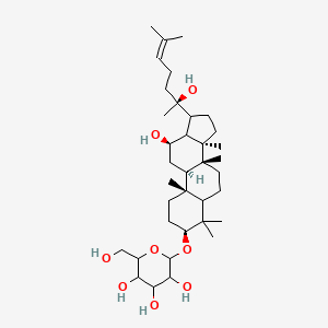 2-[[(3S,8R,9R,10R,12R,14R,17S)-12-hydroxy-17-[(2S)-2-hydroxy-6-methylhept-5-en-2-yl]-4,4,8,10,14-pentamethyl-2,3,5,6,7,9,11,12,13,15,16,17-dodecahydro-1H-cyclopenta[a]phenanthren-3-yl]oxy]-6-(hydroxymethyl)oxane-3,4,5-triol