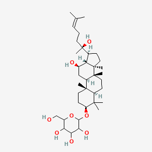 2-[[(3S,5R,8R,9R,10R,12R,13R,14R,17S)-12-hydroxy-17-[(2S)-2-hydroxy-6-methylhept-5-en-2-yl]-4,4,8,10,14-pentamethyl-2,3,5,6,7,9,11,12,13,15,16,17-dodecahydro-1H-cyclopenta[a]phenanthren-3-yl]oxy]-6-(hydroxymethyl)oxane-3,4,5-triol