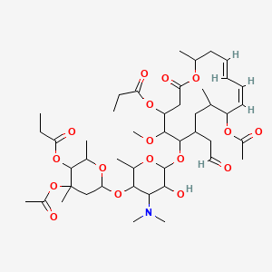 molecular formula C45H71NO17 B10774842 [(11Z,13E)-10-acetyloxy-6-[5-(4-acetyloxy-4,6-dimethyl-5-propanoyloxyoxan-2-yl)oxy-4-(dimethylamino)-3-hydroxy-6-methyloxan-2-yl]oxy-5-methoxy-9,16-dimethyl-2-oxo-7-(2-oxoethyl)-1-oxacyclohexadeca-11,13-dien-4-yl] propanoate 