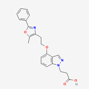 3-[4-[2-(5-Methyl-2-phenyl-1,3-oxazol-4-yl)ethoxy]indazol-1-yl]propanoic acid