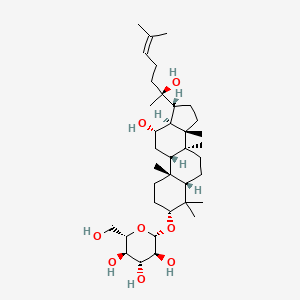 (2S,3S,4R,5R,6S)-2-[[(3R,5S,8S,9S,10R,12S,13S,14S,17R)-12-hydroxy-17-[(2S)-2-hydroxy-6-methylhept-5-en-2-yl]-4,4,8,10,14-pentamethyl-2,3,5,6,7,9,11,12,13,15,16,17-dodecahydro-1H-cyclopenta[a]phenanthren-3-yl]oxy]-6-(hydroxymethyl)oxane-3,4,5-triol