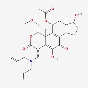 [6-[[bis(prop-2-enyl)amino]methylidene]-1,5-dihydroxy-9-(methoxymethyl)-9a,11a-dimethyl-4,7-dioxo-2,3,3a,9,10,11-hexahydro-1H-indeno[4,5-h]isochromen-10-yl] acetate