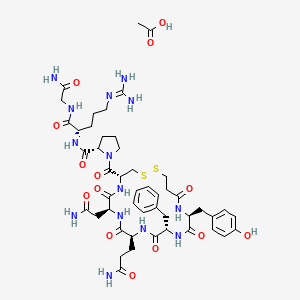 acetic acid;(2S)-N-[(2S)-1-[(2-amino-2-oxoethyl)amino]-5-(diaminomethylideneamino)-1-oxopentan-2-yl]-1-[(4R,7S,10S,13S,16S)-7-(2-amino-2-oxoethyl)-10-(3-amino-3-oxopropyl)-13-benzyl-16-[(4-hydroxyphenyl)methyl]-6,9,12,15,18-pentaoxo-1,2-dithia-5,8,11,14,17-pentazacycloicosane-4-carbonyl]pyrrolidine-2-carboxamide