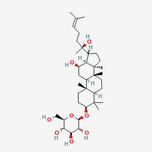 (2R,3R,4S,5S,6R)-2-((3S,5R,8R,9R,10R,12R,13R,14R,17S)-12-hydroxy-17-((S)-2-hydroxy-6-methylhept-5-en-2-yl)-4,4,8,10,14-pentamethylhexadecahydro-1H-cyclopenta[a]phenanthren-3-yloxy)-6-(hydroxymethyl)tetrahydro-2H-pyran-3,4,5-triol