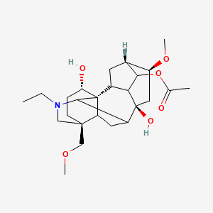 molecular formula C25H39NO6 B10774962 [(1S,4S,5R,6S,8S,13S,16S)-11-ethyl-8,16-dihydroxy-6-methoxy-13-(methoxymethyl)-11-azahexacyclo[7.7.2.12,5.01,10.03,8.013,17]nonadecan-4-yl] acetate 