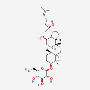 molecular formula C36H62O8 B10774982 (2R,3R,4S,5S,6R)-2-[[(3S,5R,8R,9R,10R,12R,14R,17S)-12-hydroxy-17-[(2R)-2-hydroxy-6-methylhept-5-en-2-yl]-4,4,8,10,14-pentamethyl-2,3,5,6,7,9,11,12,13,15,16,17-dodecahydro-1H-cyclopenta[a]phenanthren-3-yl]oxy]-6-(hydroxymethyl)oxane-3,4,5-triol 