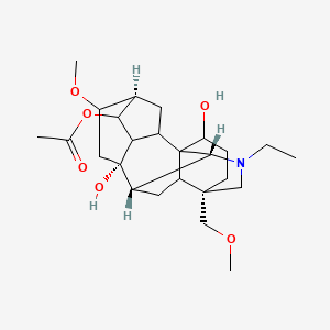 molecular formula C25H39NO6 B10774993 [(4S,5R,8S,9S,10R,13S,16S)-11-ethyl-8,16-dihydroxy-6-methoxy-13-(methoxymethyl)-11-azahexacyclo[7.7.2.12,5.01,10.03,8.013,17]nonadecan-4-yl] acetate 