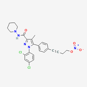 4-[4-[2-(2,4-Dichlorophenyl)-4-methyl-5-(piperidin-1-ylcarbamoyl)pyrazol-3-yl]phenyl]but-3-ynyl nitrate