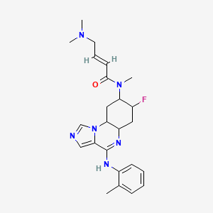 (E)-4-(dimethylamino)-N-[7-fluoro-4-(2-methylanilino)-5a,6,7,8,9,9a-hexahydroimidazo[1,5-a]quinoxalin-8-yl]-N-methylbut-2-enamide