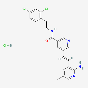 5-[(E)-2-(2-amino-5-methylpyridin-3-yl)ethenyl]-N-[2-(2,4-dichlorophenyl)ethyl]pyridine-3-carboxamide;hydrochloride