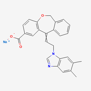 sodium;11-[2-(5,6-dimethylbenzimidazol-1-yl)ethylidene]-6H-benzo[c][1]benzoxepine-2-carboxylate