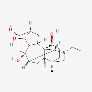 molecular formula C22H35NO4 B10775123 (1S,2R,4S,5S,6S,8S,9S,10R,13R,16S,17S)-11-ethyl-6-methoxy-13-methyl-11-azahexacyclo[7.7.2.12,5.01,10.03,8.013,17]nonadecane-4,8,16-triol 