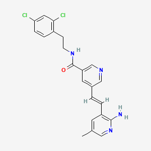 5-[(E)-2-(2-amino-5-methylpyridin-3-yl)ethenyl]-N-[2-(2,4-dichlorophenyl)ethyl]pyridine-3-carboxamide