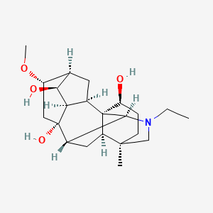 molecular formula C22H35NO4 B10775166 (1S,2R,3R,4S,5S,6S,8S,9S,10S,13R,16S,17R)-11-ethyl-6-methoxy-13-methyl-11-azahexacyclo[7.7.2.12,5.01,10.03,8.013,17]nonadecane-4,8,16-triol 