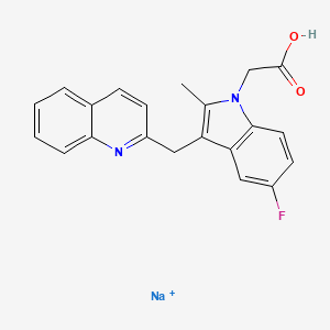 molecular formula C21H17FN2NaO2+ B10775206 sodium;2-[5-fluoro-2-methyl-3-(quinolin-2-ylmethyl)indol-1-yl]acetic acid 