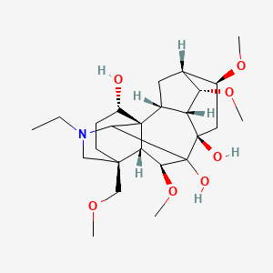 molecular formula C25H41NO7 B10775207 (1S,2R,3R,4S,5R,6S,8R,10S,13S,16S,17R,18S)-11-ethyl-4,6,18-trimethoxy-13-(methoxymethyl)-11-azahexacyclo[7.7.2.12,5.01,10.03,8.013,17]nonadecane-8,9,16-triol 