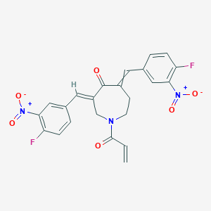 molecular formula C23H17F2N3O6 B10775210 (3E)-3,5-bis[(4-fluoro-3-nitrophenyl)methylidene]-1-prop-2-enoylazepan-4-one 