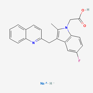 Sodium;2-[5-fluoro-2-methyl-3-(quinolin-2-ylmethyl)indol-1-yl]acetic acid;hydride