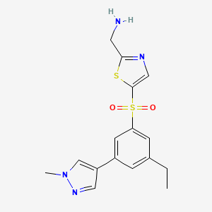 [5-[3-ethyl-5-(1-methylpyrazol-4-yl)phenyl]sulfonyl-1,3-thiazol-2-yl]methanamine