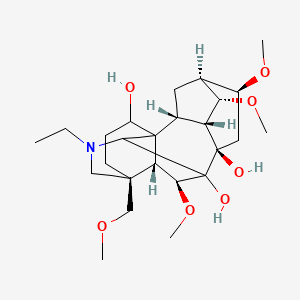 molecular formula C25H41NO7 B10775333 (2R,3R,4S,5S,6S,8R,13S,17R,18S)-11-ethyl-4,6,18-trimethoxy-13-(methoxymethyl)-11-azahexacyclo[7.7.2.12,5.01,10.03,8.013,17]nonadecane-8,9,16-triol 