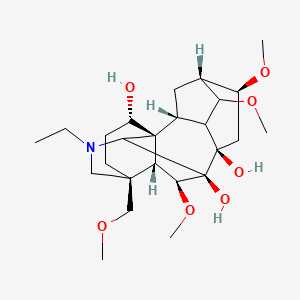 molecular formula C25H41NO7 B10775350 (1S,2R,4S,5R,6S,8R,9R,13S,16S,17R,18S)-11-ethyl-4,6,18-trimethoxy-13-(methoxymethyl)-11-azahexacyclo[7.7.2.12,5.01,10.03,8.013,17]nonadecane-8,9,16-triol 