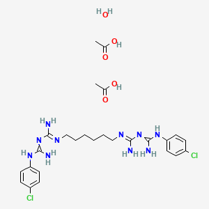 molecular formula C26H40Cl2N10O5 B10775363 Chlorhexidine (acetate hydrate) 