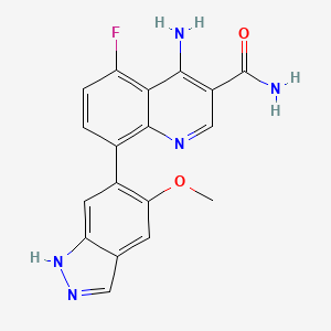 4-amino-5-fluoro-8-(5-methoxy-1H-indazol-6-yl)quinoline-3-carboxamide