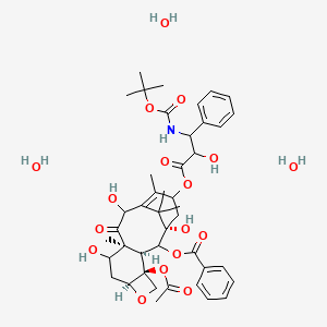 [(1S,3S,4S,7S,10S)-4-acetyloxy-1,9,12-trihydroxy-15-[2-hydroxy-3-[(2-methylpropan-2-yl)oxycarbonylamino]-3-phenylpropanoyl]oxy-10,14,17,17-tetramethyl-11-oxo-6-oxatetracyclo[11.3.1.03,10.04,7]heptadec-13-en-2-yl] benzoate;trihydrate