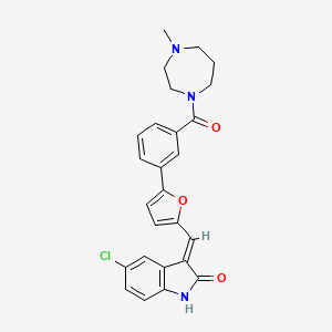 (E)-5-chloro-3-((5-(3-(4-methyl-1,4-diazepane-1-carbonyl)phenyl)furan-2-yl)methylene)indolin-2-one