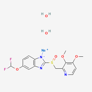 sodium;5-(difluoromethoxy)-2-[(3,4-dimethoxypyridin-2-yl)methylsulfinyl]benzimidazol-1-ide;dihydrate