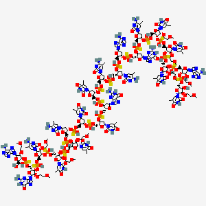 1-[(2R,4S,5R)-4-[[(2R,3S,5R)-3-[[(2R,3S,5R)-3-[[(2R,3S,5R)-5-(4-amino-5-methyl-2-oxopyrimidin-1-yl)-3-[[(2R,3S,5R)-5-(4-amino-5-methyl-2-oxopyrimidin-1-yl)-3-[[(2R,3S,5R)-3-[[(2R,3S,5R)-3-[[(2R,3S,5R)-5-(4-amino-5-methyl-2-oxopyrimidin-1-yl)-3-[[(2R,3R,4R,5R)-3-[[(2R,3R,4R,5R)-3-[[(2R,3R,4R,5R)-3-[[(2R,3R,4R,5R)-5-(6-aminopurin-9-yl)-3-[hydroxy-[[(2R,3R,4R,5R)-3-hydroxy-4-(2-methoxyethoxy)-5-(5-methyl-2,4-dioxopyrimidin-1-yl)oxolan-2-yl]methoxy]phosphinothioyl]oxy-4-(2-methoxyethoxy)oxolan-2-yl]methoxy-hydroxyphosphinothioyl]oxy-4-(2-methoxyethoxy)-5-(5-methyl-2,4-dioxopyrimidin-1-yl)oxolan-2-yl]methoxy-hydroxyphosphinothioyl]oxy-4-(2-methoxyethoxy)-5-(5-methyl-2,4-dioxopyrimidin-1-yl)oxolan-2-yl]methoxy-hydroxyphosphinothioyl]oxy-4-(2-methoxyethoxy)-5-(5-methyl-2,4-dioxopyrimidin-1-yl)oxolan-2-yl]methoxy-hydroxyphosphinothioyl]oxyoxolan-2-yl]methoxy-hydroxyphosphinothioyl]oxy-5-(2-amino-6-oxo-1H-purin-9-yl)oxolan-2-yl]methoxy-hydroxyphosphinothioyl]oxy-5-(6-aminopurin-9-yl)oxolan-2-yl]methoxy-hydroxyphosphinothioyl]oxyoxolan-2-yl]methoxy-hydroxyphosphinothioyl]oxyoxolan-2-yl]methoxy-hydroxyphosphinothioyl]oxy-5-(5-methyl-2,4-dioxopyrimidin-1-yl)oxolan-2-yl]methoxy-hydroxyphosphinothioyl]oxy-5-(2-amino-6-oxo-1H-purin-9-yl)oxolan-2-yl]methoxy-hydroxyphosphinothioyl]oxy-5-[[[(2R,3S,5R)-2-[[[(2R,3S,5R)-5-(4-amino-5-methyl-2-oxopyrimidin-1-yl)-2-[[[(2R,3R,4R,5R)-2-[[[(2R,3R,4R,5R)-2-[[[(2R,3R,4R,5R)-5-(4-amino-5-methyl-2-oxopyrimidin-1-yl)-2-[[[(2R,3R,4R,5R)-5-(2-amino-6-oxo-1H-purin-9-yl)-2-[[[(2R,3R,4R,5R)-5-(6-aminopurin-9-yl)-2-(hydroxymethyl)-4-(2-methoxyethoxy)oxolan-3-yl]oxy-hydroxyphosphinothioyl]oxymethyl]-4-(2-methoxyethoxy)oxolan-3-yl]oxy-hydroxyphosphinothioyl]oxymethyl]-4-(2-methoxyethoxy)oxolan-3-yl]oxy-hydroxyphosphinothioyl]oxymethyl]-4-(2-methoxyethoxy)-5-(5-methyl-2,4-dioxopyrimidin-1-yl)oxolan-3-yl]oxy-hydroxyphosphinothioyl]oxymethyl]-4-(2-methoxyethoxy)-5-(5-methyl-2,4-dioxopyrimidin-1-yl)oxolan-3-yl]oxy-hydroxyphosphinothioyl]oxymethyl]oxolan-3-yl]oxy-hydroxyphosphinothioyl]oxymethyl]-5-(5-methyl-2,4-dioxopyrimidin-1-yl)oxolan-3-yl]oxy-hydroxyphosphinothioyl]oxymethyl]oxolan-2-yl]-5-methylpyrimidine-2,4-dione