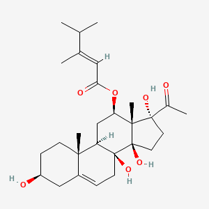 molecular formula C28H42O7 B10775518 [(3S,8S,9R,10R,12R,13S,14R,17R)-17-acetyl-3,8,14,17-tetrahydroxy-10,13-dimethyl-1,2,3,4,7,9,11,12,15,16-decahydrocyclopenta[a]phenanthren-12-yl] (E)-3,4-dimethylpent-2-enoate 