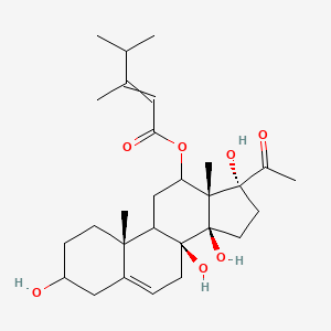 molecular formula C28H42O7 B10775523 [(8S,10R,13S,14R,17R)-17-acetyl-3,8,14,17-tetrahydroxy-10,13-dimethyl-1,2,3,4,7,9,11,12,15,16-decahydrocyclopenta[a]phenanthren-12-yl] 3,4-dimethylpent-2-enoate 