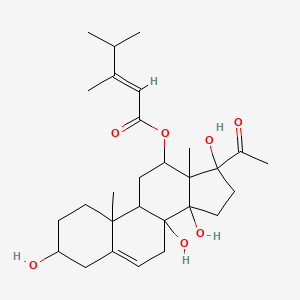 (17-acetyl-3,8,14,17-tetrahydroxy-10,13-dimethyl-1,2,3,4,7,9,11,12,15,16-decahydrocyclopenta[a]phenanthren-12-yl) (E)-3,4-dimethylpent-2-enoate