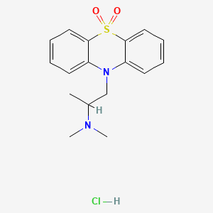 molecular formula C17H21ClN2O2S B10775550 Dioxopromethazine hydrochloride CAS No. 13754-57-9