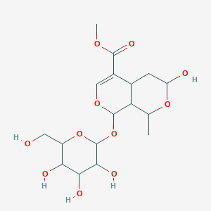 molecular formula C17H26O11 B10775572 methyl 3-hydroxy-1-methyl-8-[3,4,5-trihydroxy-6-(hydroxymethyl)oxan-2-yl]oxy-1,3,4,4a,8,8a-hexahydropyrano[3,4-c]pyran-5-carboxylate 