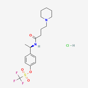 [4-[(1R)-1-(4-piperidin-1-ylbutanoylamino)ethyl]phenyl] trifluoromethanesulfonate;hydrochloride