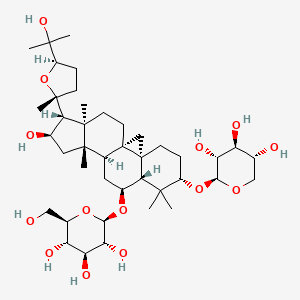 (2R,3R,4S,5S,6R)-2-[[(1S,3R,6S,8R,9S,11S,12S,14R,15R,16R)-14-hydroxy-15-[(2R,5R)-5-(2-hydroxypropan-2-yl)-2-methyloxolan-2-yl]-7,7,12,16-tetramethyl-6-[(2S,3R,4S,5R)-3,4,5-trihydroxyoxan-2-yl]oxy-9-pentacyclo[9.7.0.01,3.03,8.012,16]octadecanyl]oxy]-6-(hydroxymethyl)oxane-3,4,5-triol