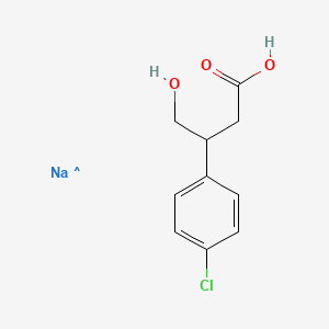 molecular formula C10H11ClNaO3 B10775667 3-(4-Chlorophenyl)-4-hydroxybutanoic acid sodium 