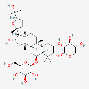 molecular formula C41H68O14 B10775681 (2R,3R,4S,5S,6R)-2-[[(1S,3R,6S,8R,9S,11S,12S,14S,15R,16R)-14-hydroxy-15-[(2R,5S)-5-(2-hydroxypropan-2-yl)-2-methyloxolan-2-yl]-7,7,12,16-tetramethyl-6-[(2R,3R,4S,5R)-3,4,5-trihydroxyoxan-2-yl]oxy-9-pentacyclo[9.7.0.01,3.03,8.012,16]octadecanyl]oxy]-6-(hydroxymethyl)oxane-3,4,5-triol 