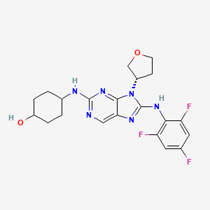 molecular formula C21H23F3N6O2 B10775932 Tanzisertib CAS No. 1629774-47-5