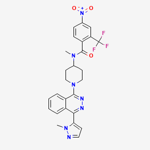 molecular formula C26H24F3N7O3 B10776016 N-Methyl-N-[1-[4-(2-Methylpyrazol-3-Yl)phthalazin-1-Yl]piperidin-4-Yl]-4-Nitro-2-(Trifluoromethyl)benzamide 