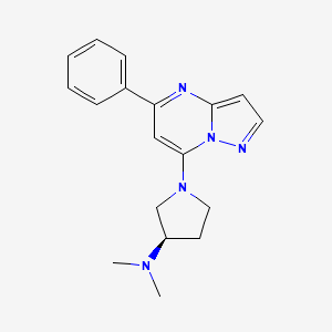 molecular formula C18H21N5 B10776022 (3R)-N,N-dimethyl-1-(5-phenylpyrazolo[1,5-a]pyrimidin-7-yl)pyrrolidin-3-amine 