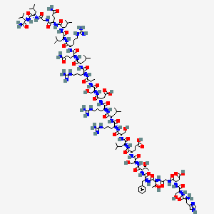 molecular formula C130H220N44O41 B10776046 H-His-Ser-Asp-Gly-Thr-Phe-Thr-Ser-Glu-Leu-Ser-Arg-Leu-Arg-Asp-Ser-Ala-Arg-Leu-Gln-Arg-Leu-Leu-Gln-Gly-Leu-Val-NH2 