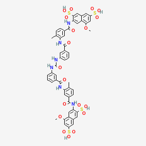 molecular formula C53H44N6O19S4 B10776082 5-Methoxy-3-[[3-[[3-[[3-[[5-[(8-methoxy-3,6-disulfonaphthalen-2-yl)carbamoyl]-2-methylphenyl]carbamoyl]phenyl]carbamoylamino]benzoyl]amino]-4-methylbenzoyl]amino]naphthalene-2,7-disulfonic acid 