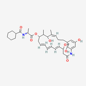 molecular formula C36H50N2O8 B10776084 [(6E,8E,10E,16Z)-15,22,24-trihydroxy-5-methoxy-14,16-dimethyl-3-oxo-2-azabicyclo[18.3.1]tetracosa-1(23),6,8,10,16,20(24),21-heptaen-13-yl] (2R)-2-(cyclohexanecarbonylamino)propanoate 